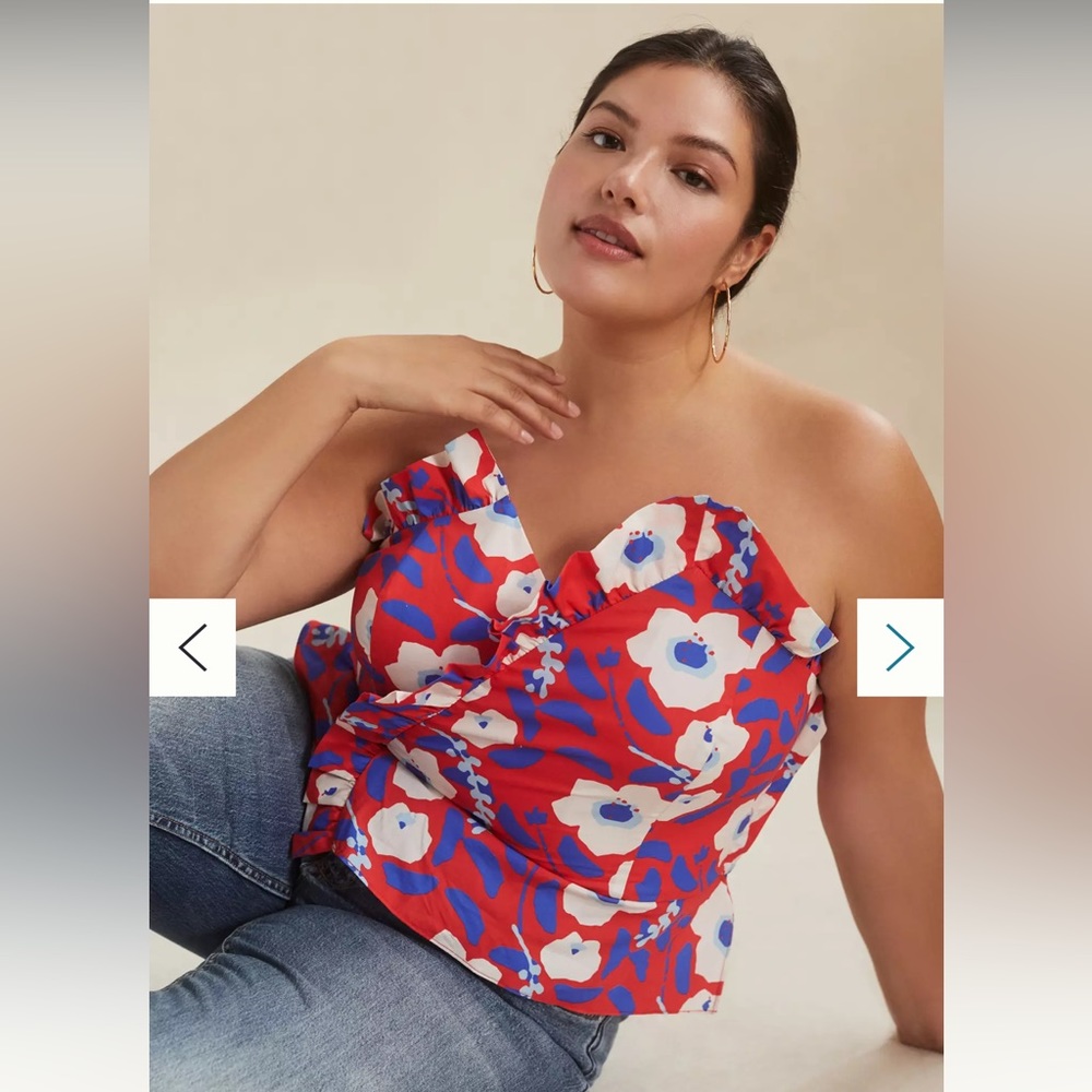 Hutch by Anthropologie Strapless Ruffle Top